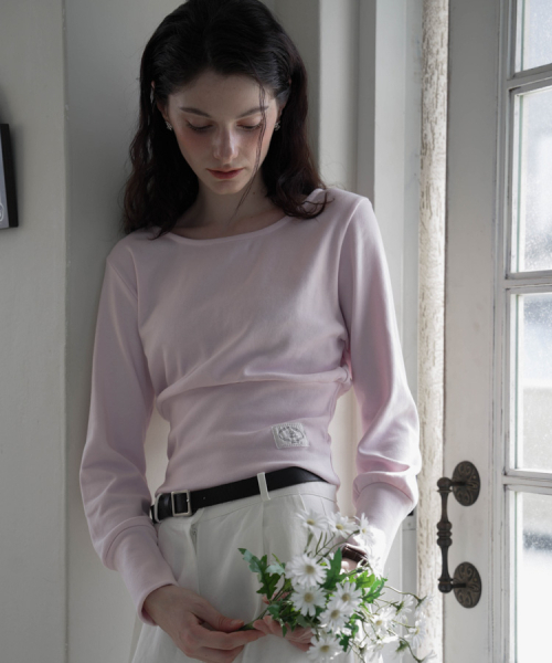 DEHEVE（デヘヴェ）の「Slim U-neck Long Sleeve [Pink]（Tシャツ/カットソー・レディース・PINK・FREE）」の10枚目の写真