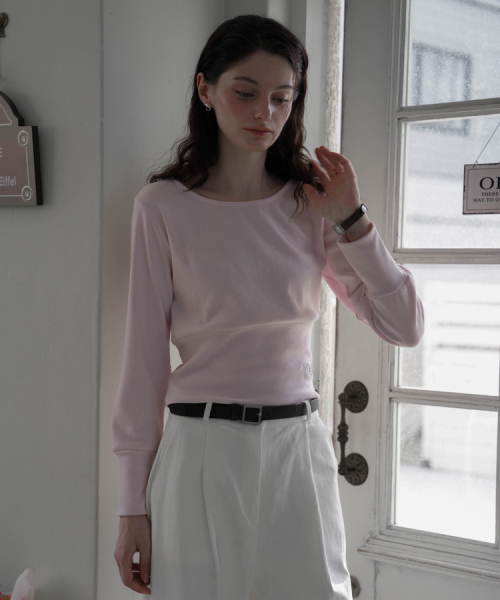 DEHEVE（デヘヴェ）の「Slim U-neck Long Sleeve [Pink]（Tシャツ/カットソー・レディース・PINK・FREE）」の8枚目の写真