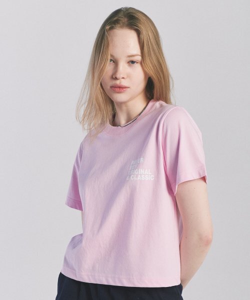 PAPERBOY(ペーパーボーイ)の「クロップクラシック半袖Tシャツ-ピンク(Tシャツ/カットソー・レディース・その他・MEDIUM/SMALL)」の1枚目の写真