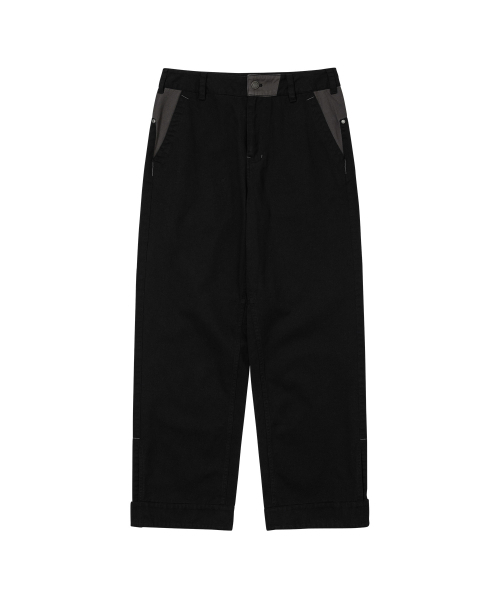 WELLBEING EXPRESS（ウェルビーイングエクスプレス）の「Color Blocked Wide Cotton Pants Black（その他パンツ・レディース・その他・SMALL）」の2枚目の写真