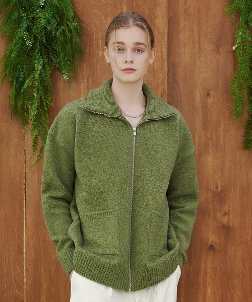 Вул‑блк фул джип‑кадиган Forest Green