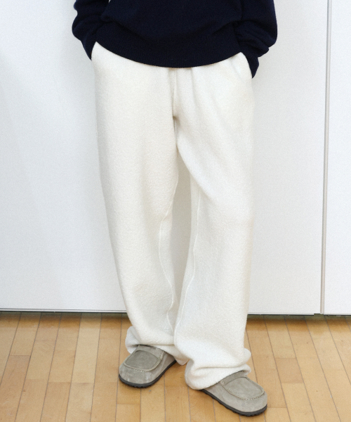 Relaxed Wool Fleece Pants - Off White