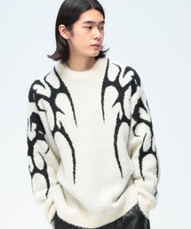 Cathy's Closet (キャシーズ クロセット) フェザー ジャガード クルーネック ニット 52706002