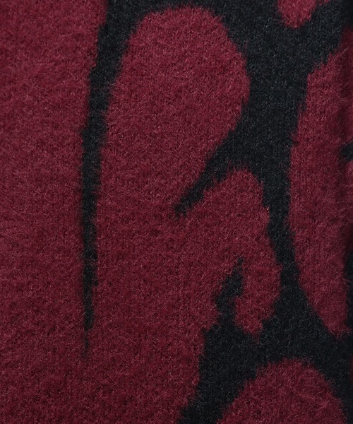 SAKAZEN(サカゼン)の「Cathy's Closet (キャシーズ クロセット) フェザー ジャガード クルーネック ニット 52706002(ニット/セーター・メンズ・ワイン/ブラック×レッド/ホワイト/ホワイト×ブラック・M/L)」の14枚目の写真
