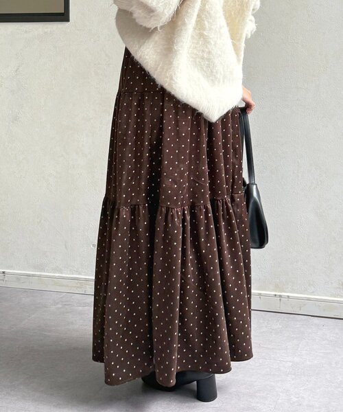 Thevon(ゼボン)の「ドットベロアティアードスカート(スカート・レディース・ブラック/ブラウン・FREE)」の14枚目の写真