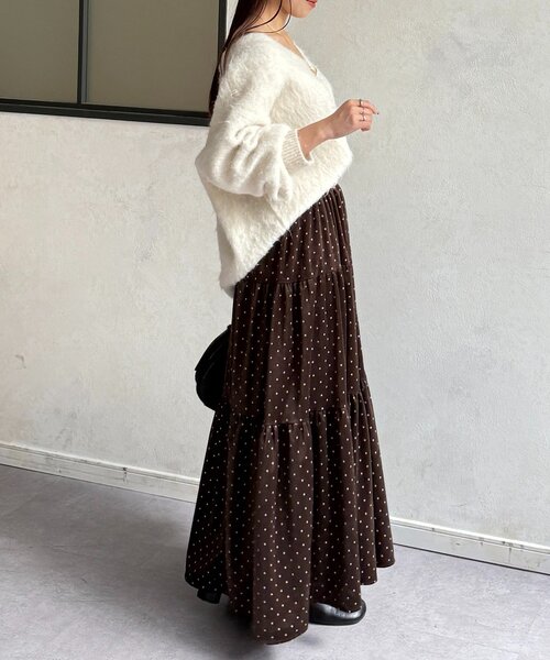 Thevon(ゼボン)の「ドットベロアティアードスカート(スカート・レディース・ブラック/ブラウン・FREE)」の17枚目の写真