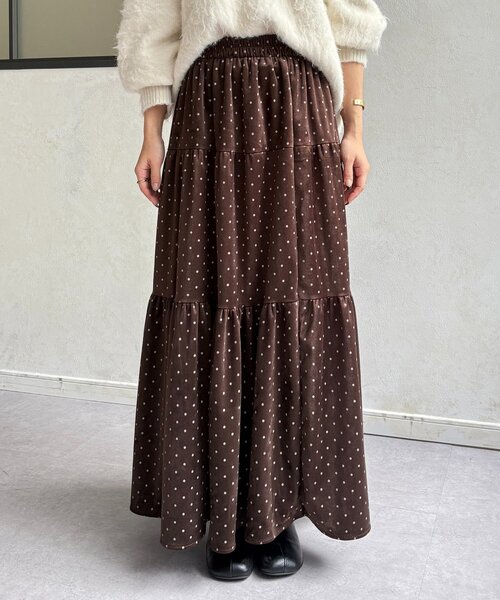 Thevon(ゼボン)の「ドットベロアティアードスカート(スカート・レディース・ブラック/ブラウン・FREE)」の18枚目の写真