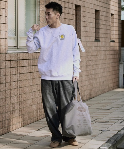 DIET BUTCHER SLIM SKIN(ダイエットブッチャースリムスキン)の「DIET BUTCHER SLIM SKIN/ダイエットブッチャースリムスキン RADIAL SWEAT ワッペンロゴ クルーネック スウェット トレーナー(スウェット・メンズ・パープル/グリーン/グレー/ブルー/オリーブ/ライトピンク・S/M)」の13枚目の写真