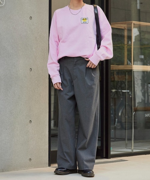 DIET BUTCHER SLIM SKIN(ダイエットブッチャースリムスキン)の「DIET BUTCHER SLIM SKIN/ダイエットブッチャースリムスキン RADIAL SWEAT ワッペンロゴ クルーネック スウェット トレーナー(スウェット・メンズ・パープル/グリーン/グレー/ブルー/オリーブ/ライトピンク・S/M)」の20枚目の写真
