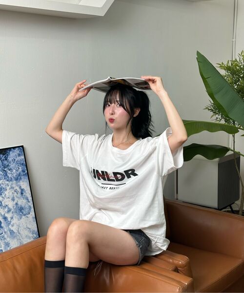 UNLOADER（アンローダー）の「パーマネント Fタイプ オーバーサイズ Tシャツ [ホワイト]（Tシャツ/カットソー・レディース・その他・X-LARGE）」の4枚目の写真