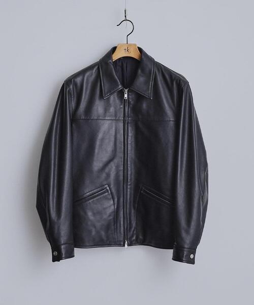 tk.TAKEO KIKUCHI（ティーケータケオキクチ）の「【本革】レザースポーツジャケット（ブルゾン・メンズ・ブラック・03/02/01/04）」の2枚目の写真