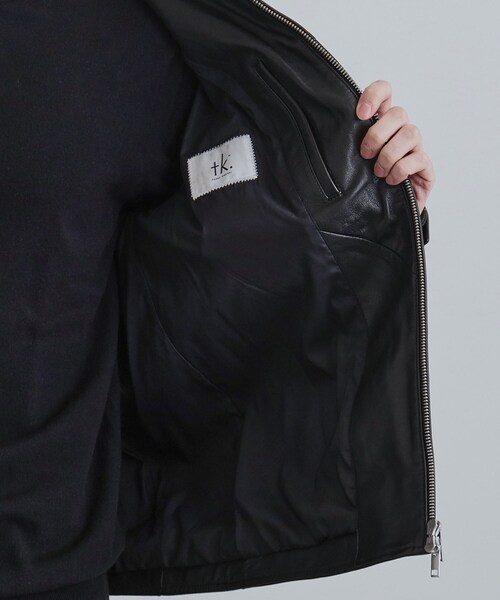tk.TAKEO KIKUCHI（ティーケータケオキクチ）の「【本革】レザースポーツジャケット（ブルゾン・メンズ・ブラック・03/02/01/04）」の10枚目の写真