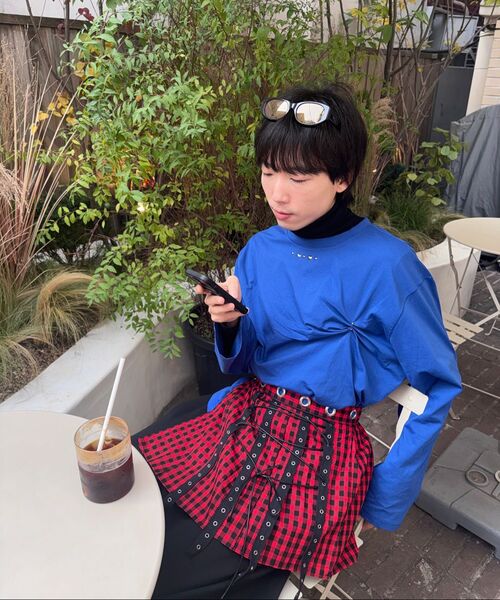 TRIPSHOP(トリップショップ)の「トリップベルトチェックスカート(スカート・レディース・レンガ・OS)」の4枚目の写真