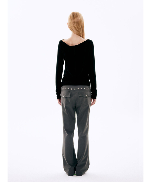 VISUS(ヴィスシュ)の「EYELET BOOTCUT PANTS_CHARCOAL(その他パンツ・レディース・その他・SMALL/MEDIUM)」の1枚目の写真