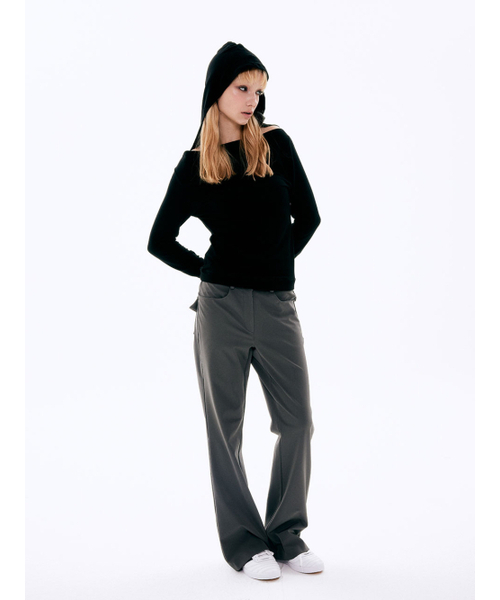 VISUS(ヴィスシュ)の「EYELET BOOTCUT PANTS_CHARCOAL(その他パンツ・レディース・その他・SMALL/MEDIUM)」の4枚目の写真