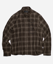 GATHERLAZY（ギャザーレイジー）の「Frame Embroidered Check Shirt [Brown]（シャツ/ブラウス）」