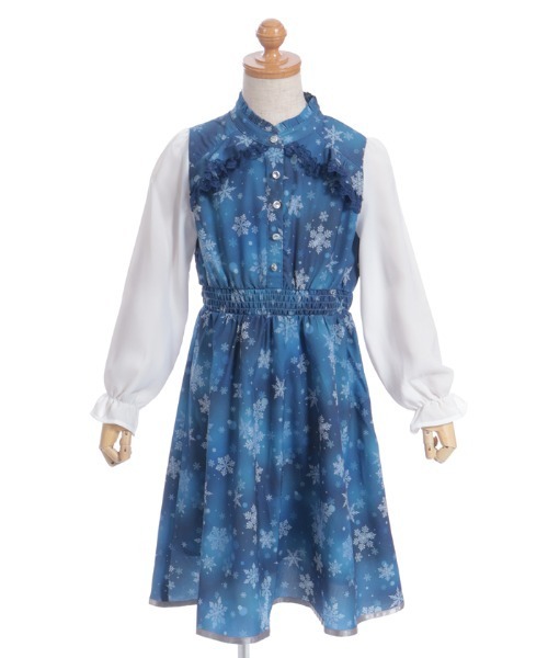 axes femme(アクシーズファム)の「スノークリスタルワンピース(チュニック・キッズ・サックスブルー/ネイビー・X-LARGE/LARGE/MEDIUM)」の3枚目の写真