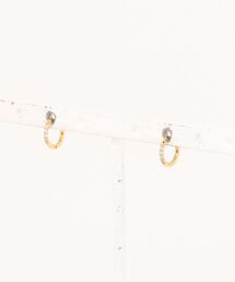 【汗や水に強い】〈ステンレス〉CZ6mmフープピアス