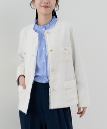 ANNA LUNA（アンナルナ）の「【ANNA LUNA】オケージョン にも◎ 羽織るだけで品よく決まる、華やか ツイードジャケット（ノーカラージャケット）」