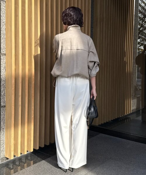 LOUNGEDRESS(ラウンジドレス)の「【@ld_risaコラボ】ジャージータックワイドパンツ(その他パンツ・レディース・ブラック/オフホワイト/ベージュ・SMALL/MEDIUM)」の6枚目の写真