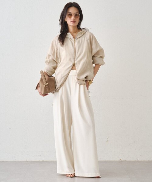 LOUNGEDRESS(ラウンジドレス)の「【@ld_risaコラボ】ジャージータックワイドパンツ(その他パンツ・レディース・ブラック/オフホワイト/ベージュ・SMALL/MEDIUM)」の7枚目の写真