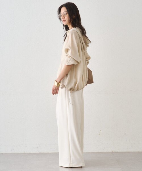 LOUNGEDRESS(ラウンジドレス)の「【@ld_risaコラボ】ジャージータックワイドパンツ(その他パンツ・レディース・ブラック/オフホワイト/ベージュ・SMALL/MEDIUM)」の9枚目の写真