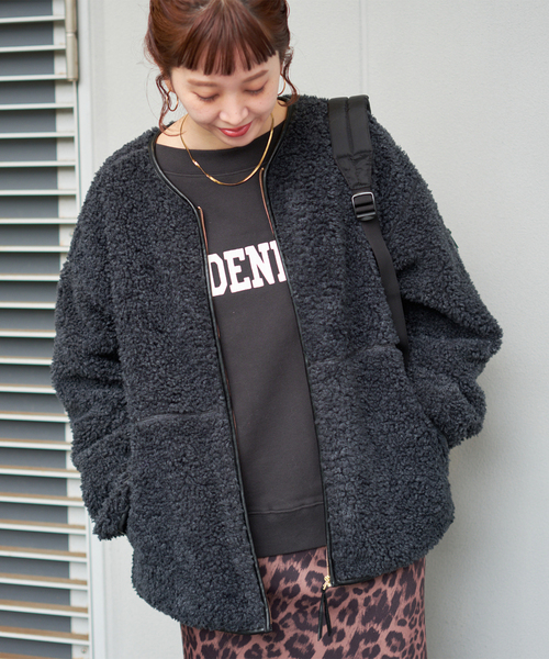 セール】《S/Mサイズ展開》ボアパイピングブルゾン2（ブルゾン）｜B.C