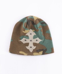SUPPLIER Camouflage Beanieサプライヤービーニー A'GEM/9 × .kom 『SUPPLIER/サプライヤー』 Camouflage Cross Leather
