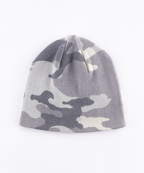 セール】ビーニー｜Camouflage Cross Leather Patch Beanie｜SUPPLIER