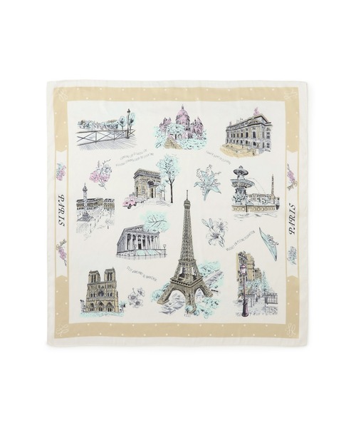 ROPE' PICNIC(ロペピクニック)の「シティーパターンスカーフ 90cm(バンダナ/スカーフ・レディース・ベージュ/サックスブルー/オレンジ系その他・FREE)」の5枚目の写真