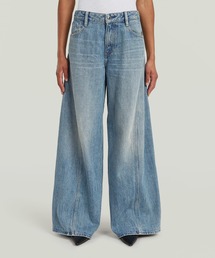 G-STAR | Helyx 3D Cinch Wide Jeans/立体裁断ヴィンテージライクウォッシュ加工ワイドルーズジーンズ(デニムパンツ)