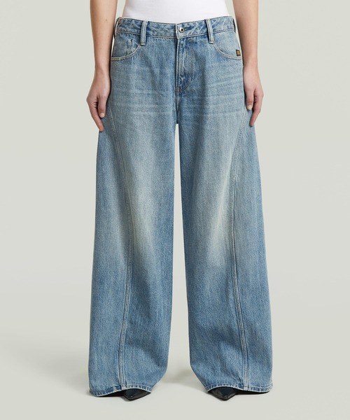 GTH デニム装飾付き　スウェット 3サイズ NYLON掲載】Helyx 3D Cinch Wide Jeans/立体裁断ヴィンテージライク