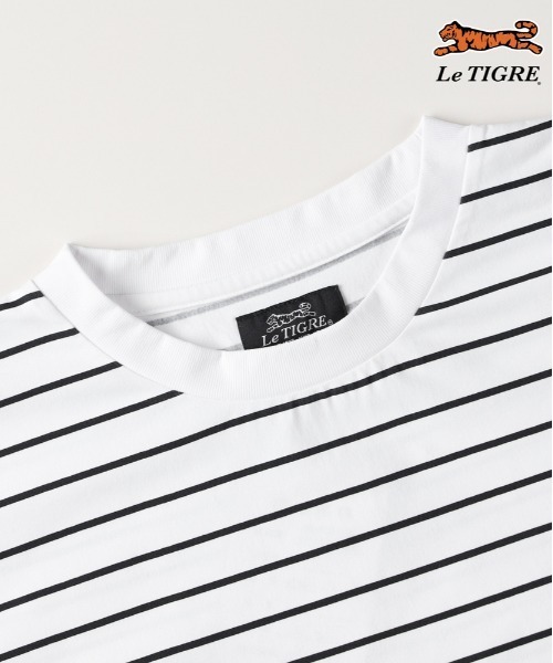 Right-on(ライトオン)の「Le TIGRE(ルティグレ)【メンズ】ボーダーワンポイントロゴ長袖Tシャツ(Tシャツ/カットソー・メンズ・ブラック/ホワイト・S/M/XL/L)」の9枚目の写真