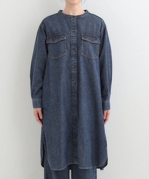 SHOO・LA・RUE(シューラルー)の「【ライトオンスデニム/S-LL】体型カバーにも ロングデニムシャツワンピース(ワンピース・レディース・ブラック/ライトブルー/ブルー系その他・02/01/04/03)」の16枚目の写真