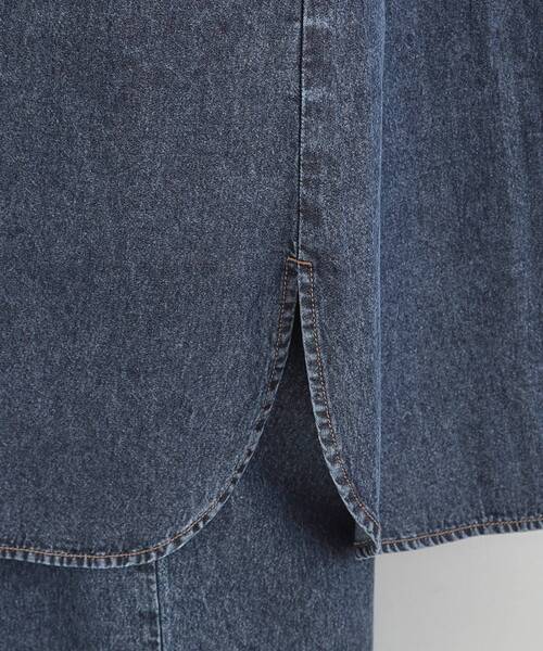 SHOO・LA・RUE(シューラルー)の「【ライトオンスデニム/S-LL】体型カバーにも ロングデニムシャツワンピース(ワンピース・レディース・ブラック/ライトブルー/ブルー系その他・02/01/04/03)」の22枚目の写真