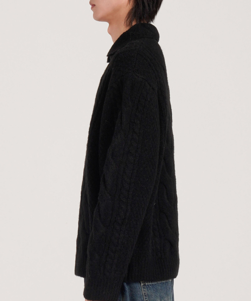 BUTTON SEOUL(ボタンソウル)の「ウールブレンドカラークラシックソフトニット(ブラック)(ニット/セーター・メンズ・その他・MEDIUM/LARGE/X-LARGE)」の4枚目の写真