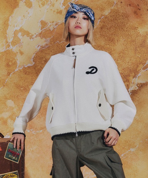 Dロゴロープ刺繍 ダンボールニットブルゾン（ブルゾン）｜DOUBLE