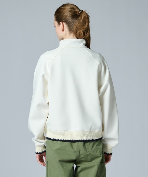 DOUBLE STANDARD CLOTHING(ダブルスタンダードクロージング)の「Dロゴロープ刺繍 ダンボールニットブルゾン(ブルゾン・レディース・ネイビー/オフホワイト・FREE)」の5枚目の写真