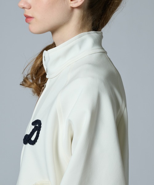 DOUBLE STANDARD CLOTHING(ダブルスタンダードクロージング)の「Dロゴロープ刺繍 ダンボールニットブルゾン(ブルゾン・レディース・ネイビー/オフホワイト・FREE)」の8枚目の写真