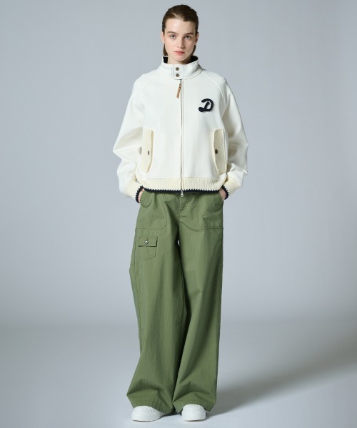 DOUBLE STANDARD CLOTHING(ダブルスタンダードクロージング)の「Dロゴロープ刺繍 ダンボールニットブルゾン(ブルゾン・レディース・ネイビー/オフホワイト・FREE)」の14枚目の写真