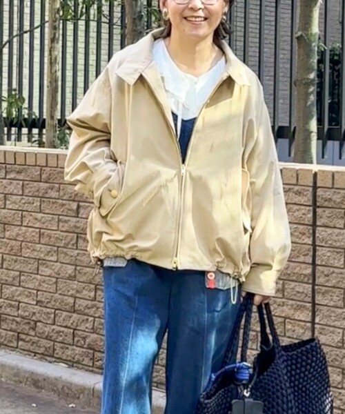 NOLLEY’S（ノーリーズ）の「NMPウォッシャブルスウィングトップブルゾン（ブルゾン・レディース・ネイビー/ベージュ・M）」の2枚目の写真