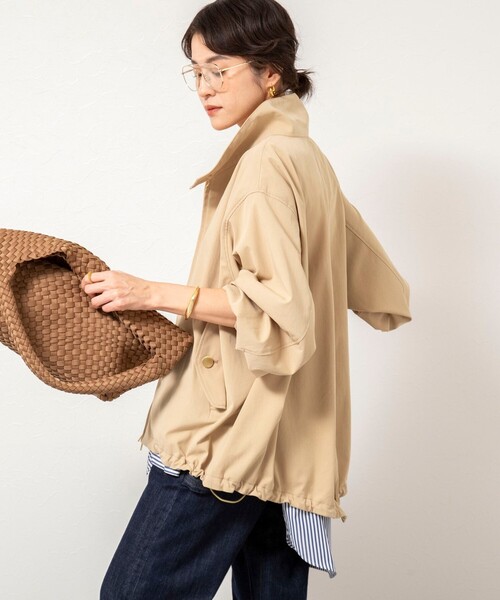 NOLLEY’S（ノーリーズ）の「NMPウォッシャブルスウィングトップブルゾン（ブルゾン・レディース・ネイビー/ベージュ・M）」の7枚目の写真