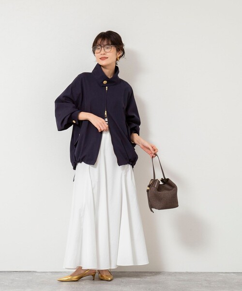 NOLLEY’S（ノーリーズ）の「NMPウォッシャブルスウィングトップブルゾン（ブルゾン・レディース・ネイビー/ベージュ・M）」の11枚目の写真