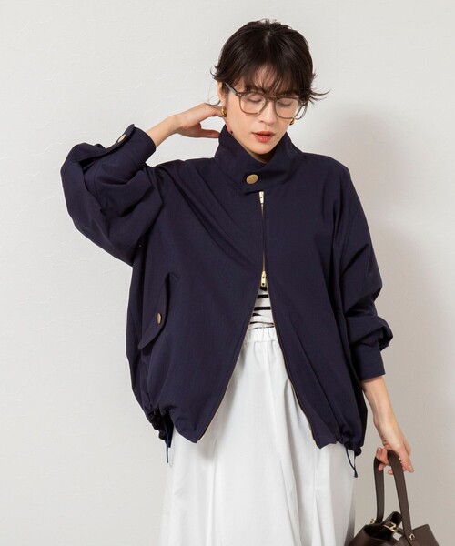 NOLLEY’S（ノーリーズ）の「NMPウォッシャブルスウィングトップブルゾン（ブルゾン・レディース・ネイビー/ベージュ・M）」の15枚目の写真