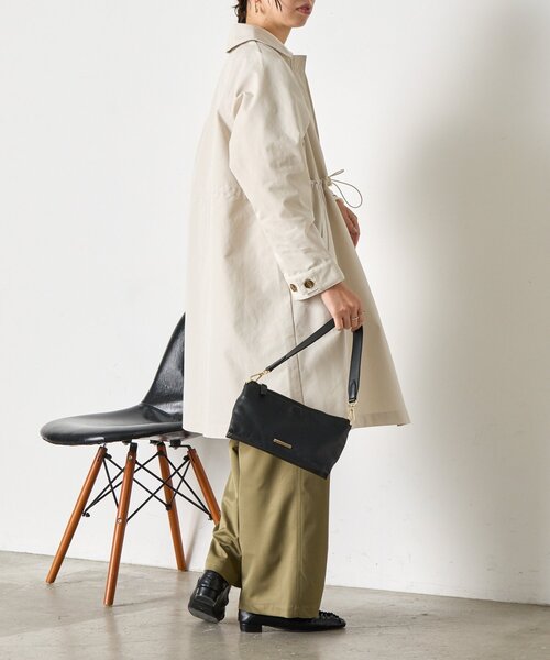 Jena espace merveilleux(ジェナ エスパスメルヴェイユ)の「ウエストギャザーコート(ステンカラーコート・レディース・アイボリー/カーキ・FREE)」の13枚目の写真