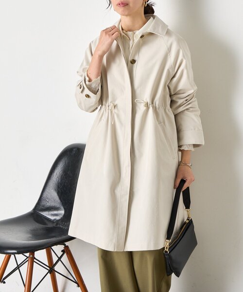 Jena espace merveilleux(ジェナ エスパスメルヴェイユ)の「ウエストギャザーコート(ステンカラーコート・レディース・アイボリー/カーキ・FREE)」の18枚目の写真