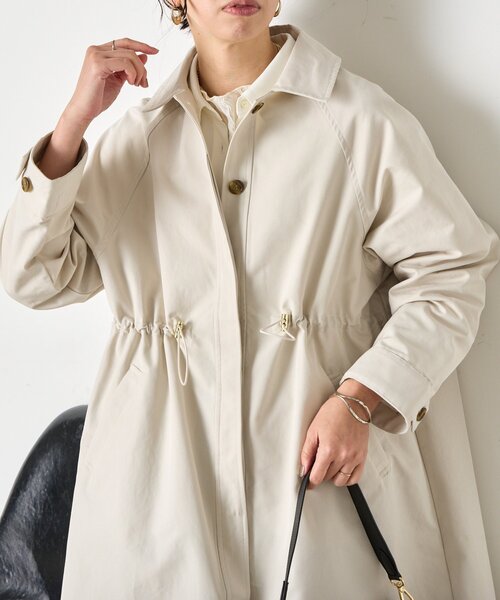 Jena espace merveilleux(ジェナ エスパスメルヴェイユ)の「ウエストギャザーコート(ステンカラーコート・レディース・アイボリー/カーキ・FREE)」の19枚目の写真