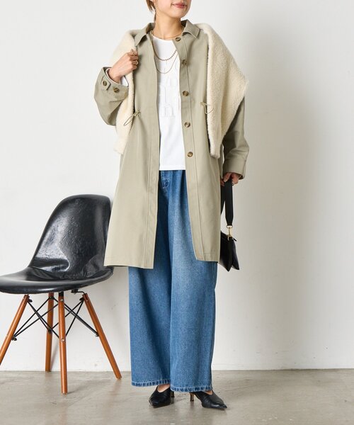Jena espace merveilleux(ジェナ エスパスメルヴェイユ)の「ウエストギャザーコート(ステンカラーコート・レディース・アイボリー/カーキ・FREE)」の20枚目の写真