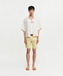 FROM ARLES（フロムアルル）の「オーバーサイズウールチェックストリング半袖シャツ（シャツ/ブラウス）」