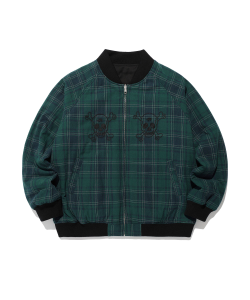 DRESSY CHECKERED SOUVENIR JACKET_BLACK(NG2EFUB931A)
